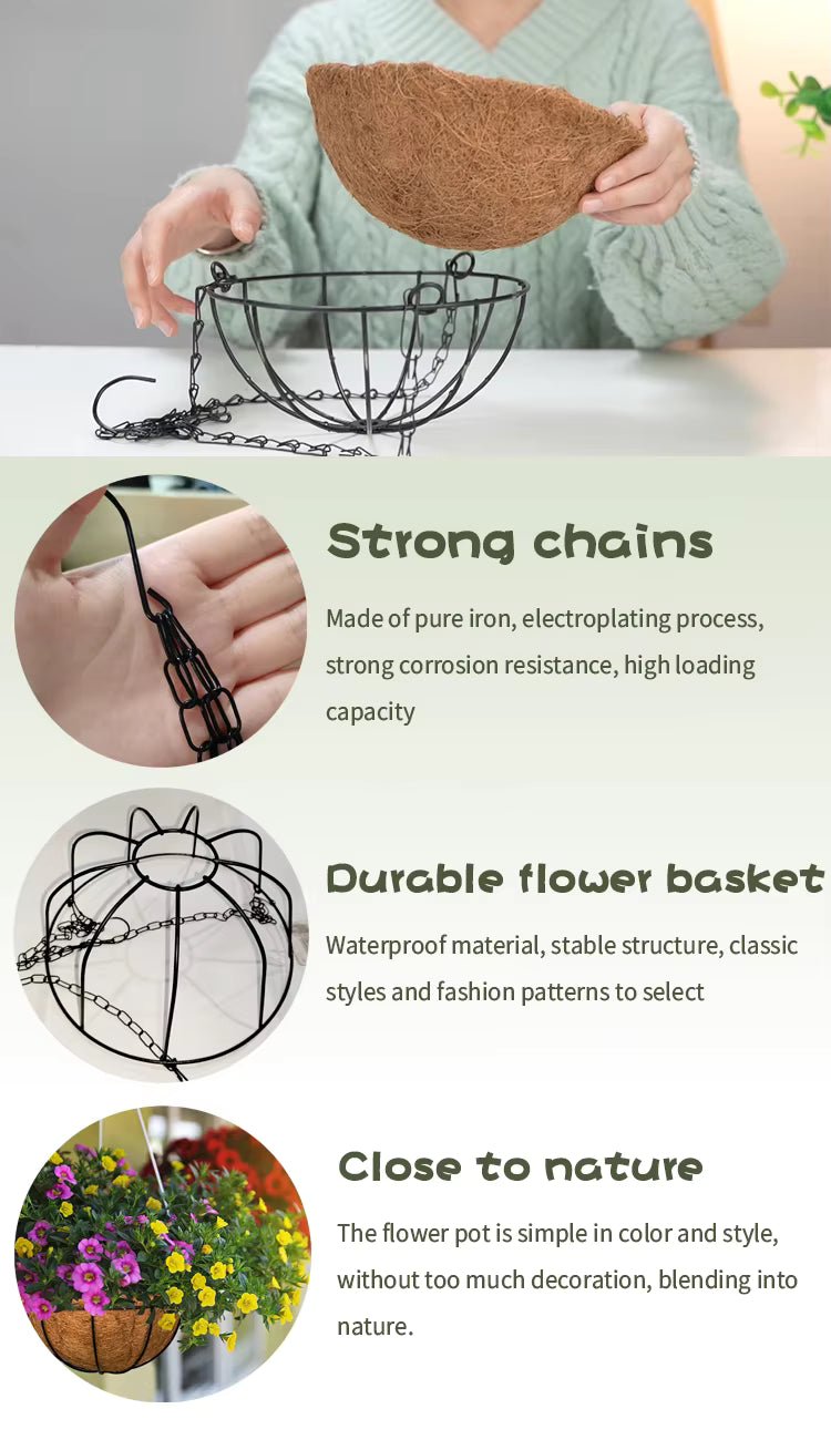 Large Wall Mounted Flower Basket